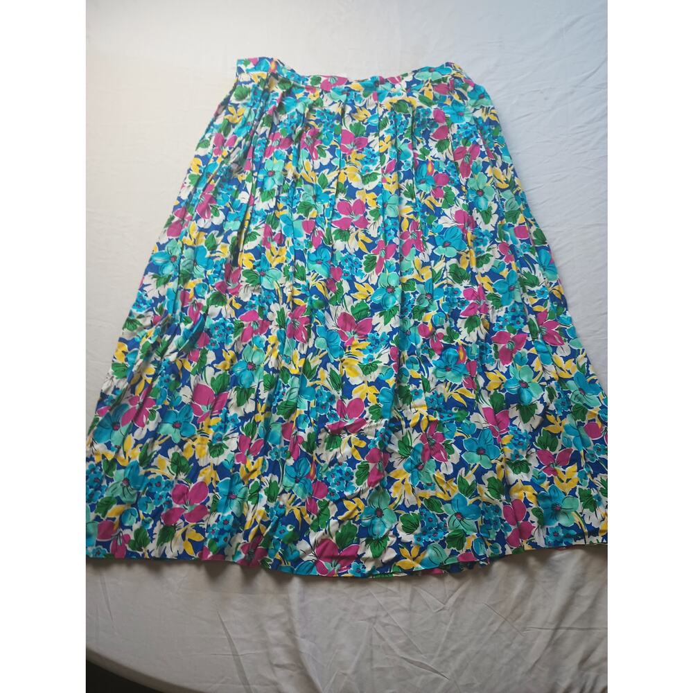 Vintage Floral Midi Skirt 13/14 Grannycore Fairy Career Dopamine Southern lady